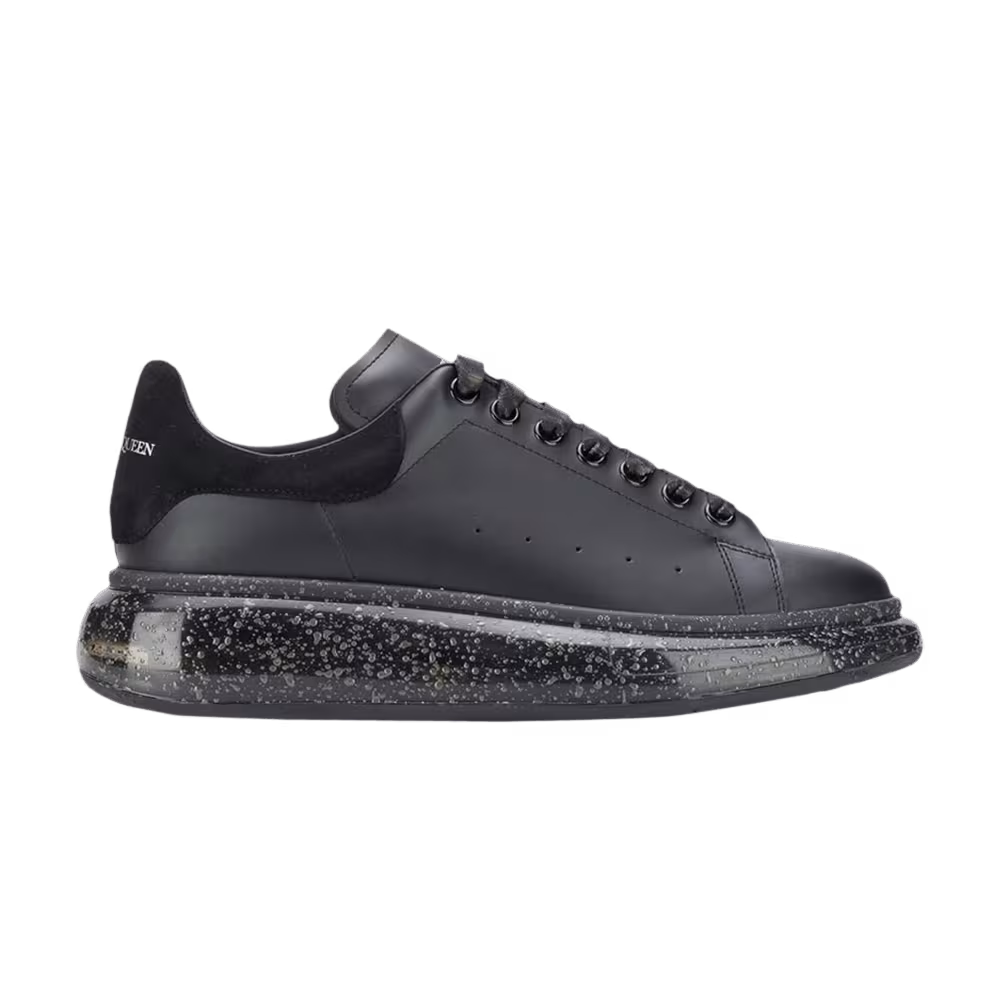 Alexander McQueen Women's Oversized Sneaker Clear Sole - Black Grey Speckled