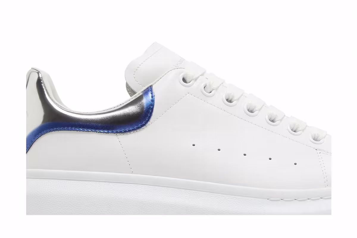 Alexander McQueen Oversized Sneaker White Silver Blue, view 3