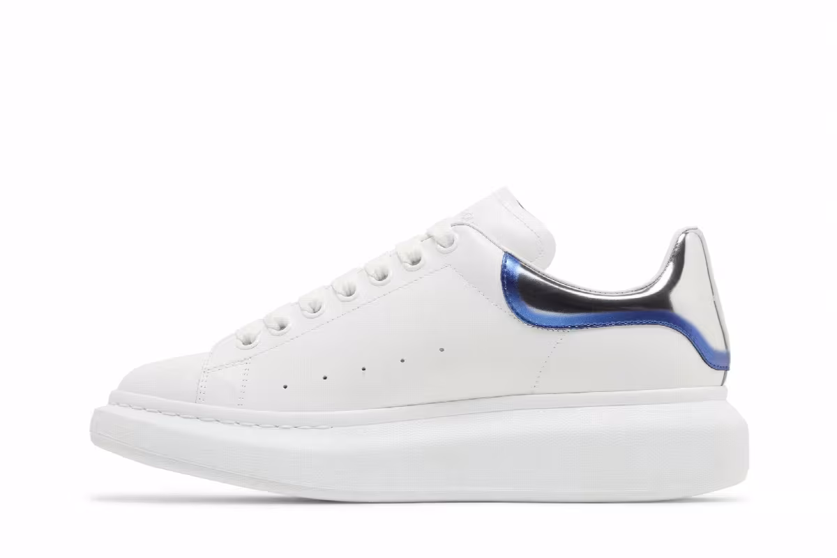 Alexander McQueen Oversized Sneaker White Silver Blue, view 4