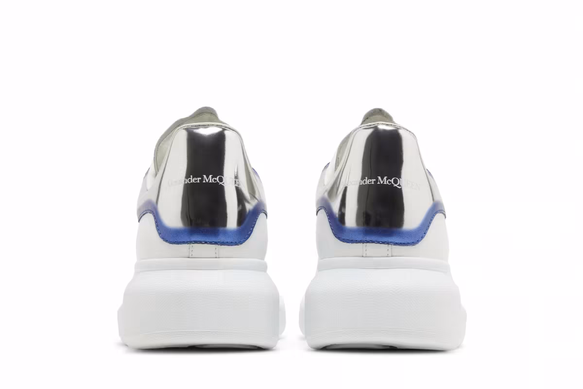 Alexander McQueen Oversized Sneaker White Silver Blue, view 7