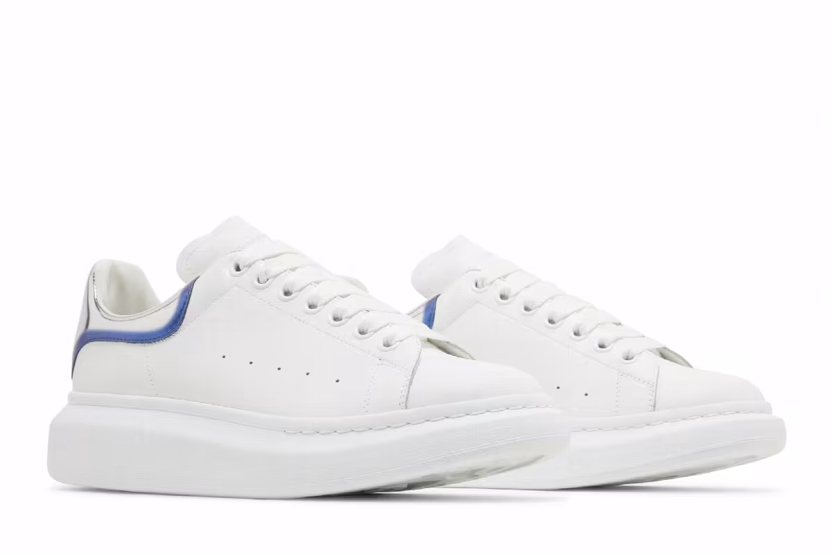 Alexander McQueen Oversized Sneaker White Silver Blue, view 9