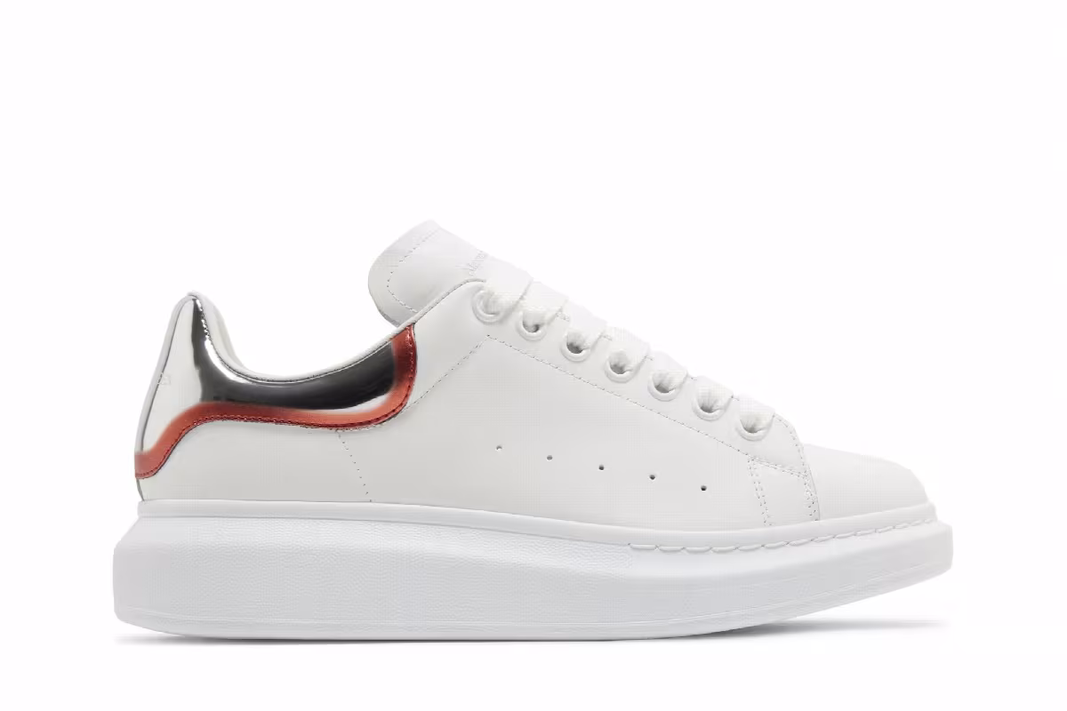 Alexander McQueen Oversized Sneaker White Silver Lust Red, view 2