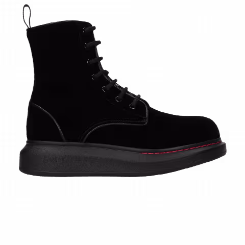 Alexander McQueen Wmns Hybrid Lace Up Boot 'Velvet Black'