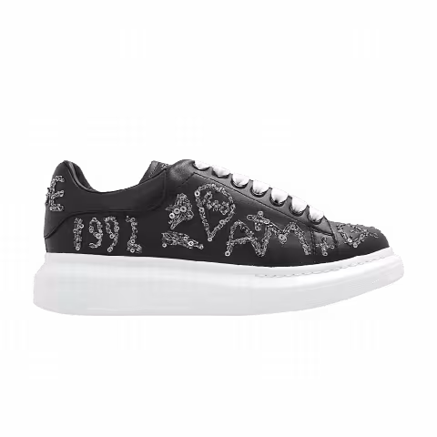 Alexander McQueen Wmns Oversized Sneaker 'Black White Sequins'