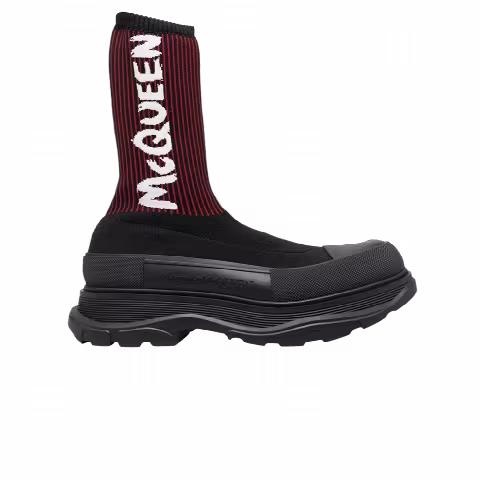 Alexander McQueen Knit Tread Slick Boot 'Graffiti - Black Red'