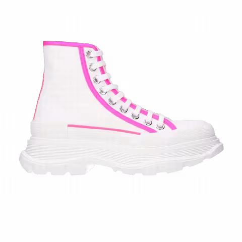 Alexander McQueen Wmns Tread Slick Boot 'White Fluo Pink'