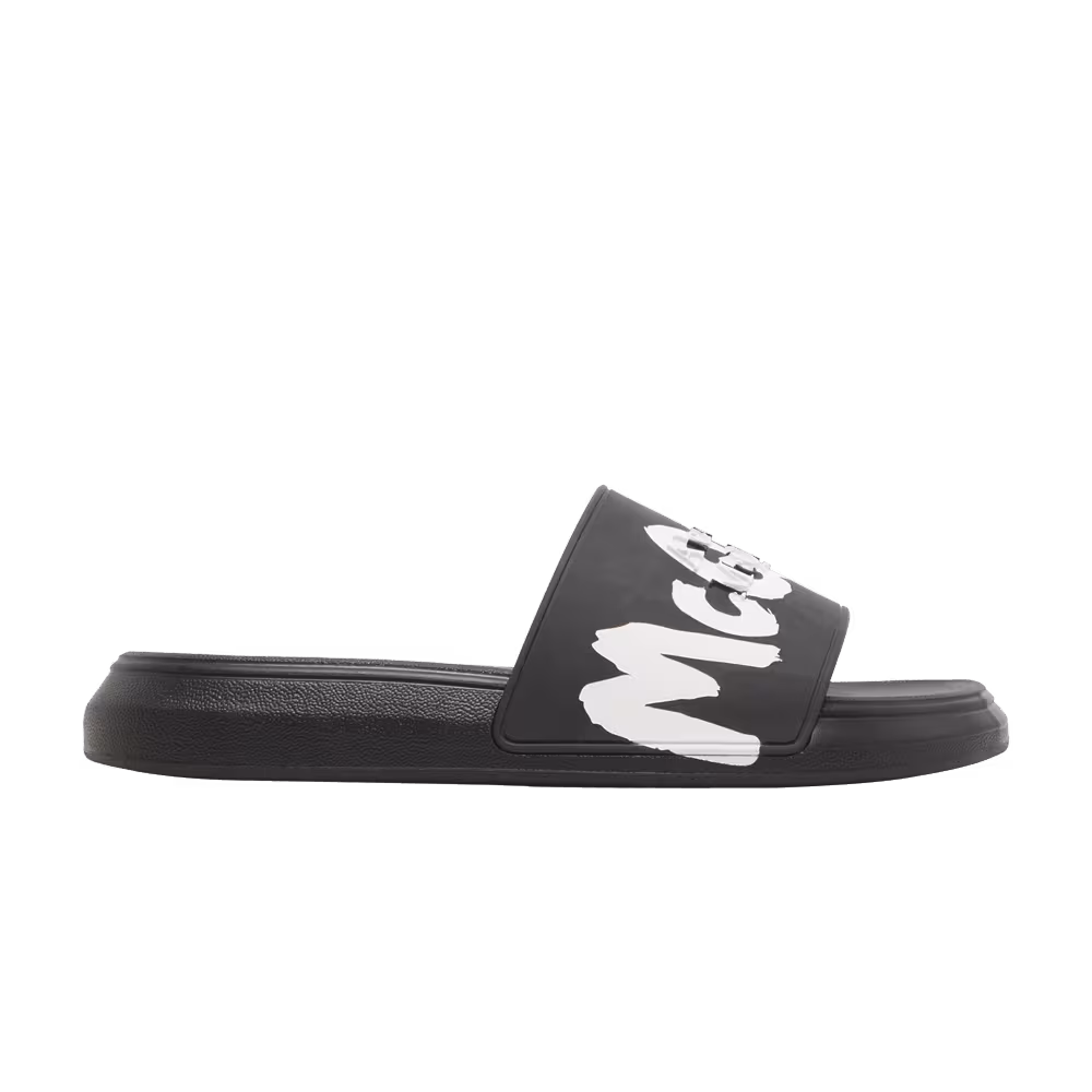 Alexander McQueen Rubber Pool Slide Graffiti - Black