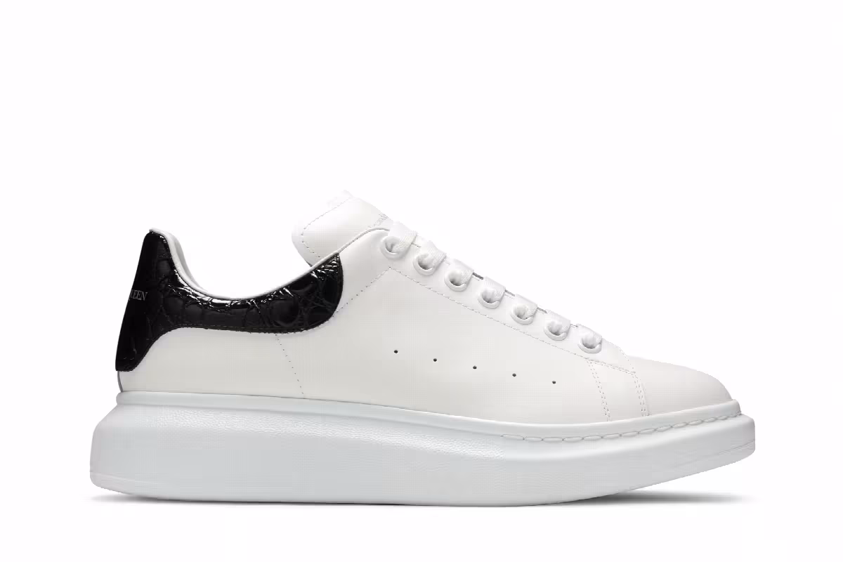 Alexander McQueen Oversized Sneaker Black Crocodile, view 2