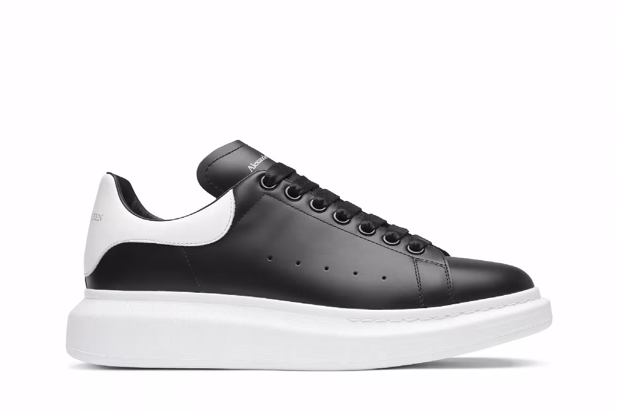 Alexander McQueen Women's Oversized Sneaker Black White, view 2