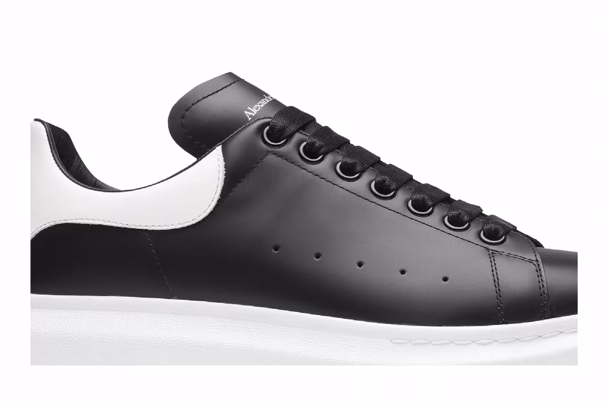Alexander McQueen Women's Oversized Sneaker Black White, view 3