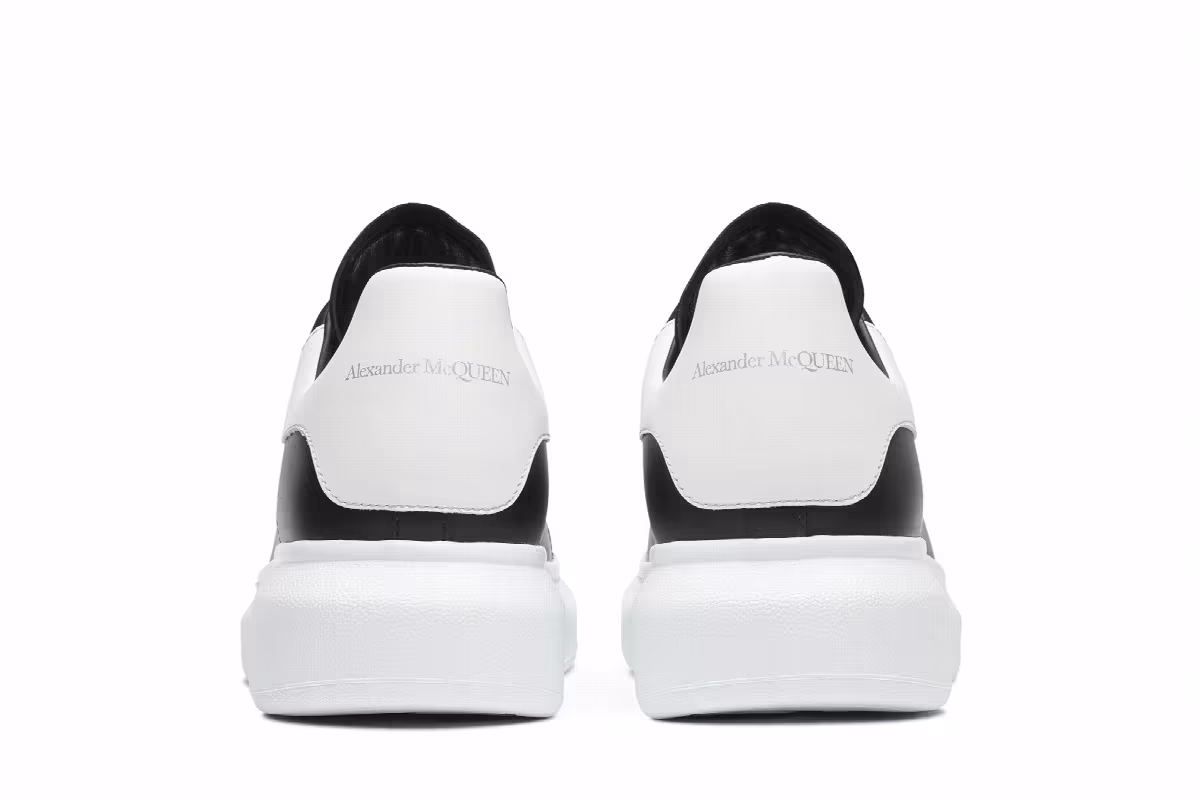 Alexander McQueen Women's Oversized Sneaker Black White, view 7