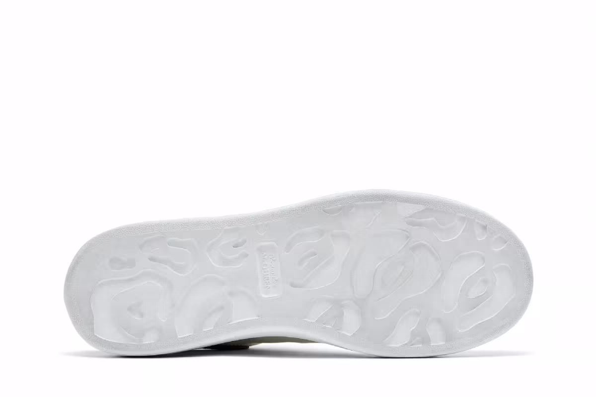 Alexander McQueen Oversized Sneaker White Khaki Crocodile, view 5