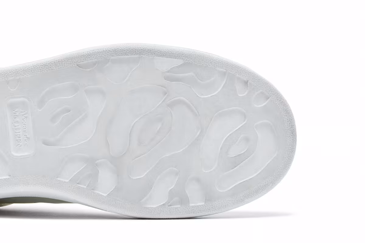 Alexander McQueen Oversized Sneaker White Khaki Crocodile, view 6