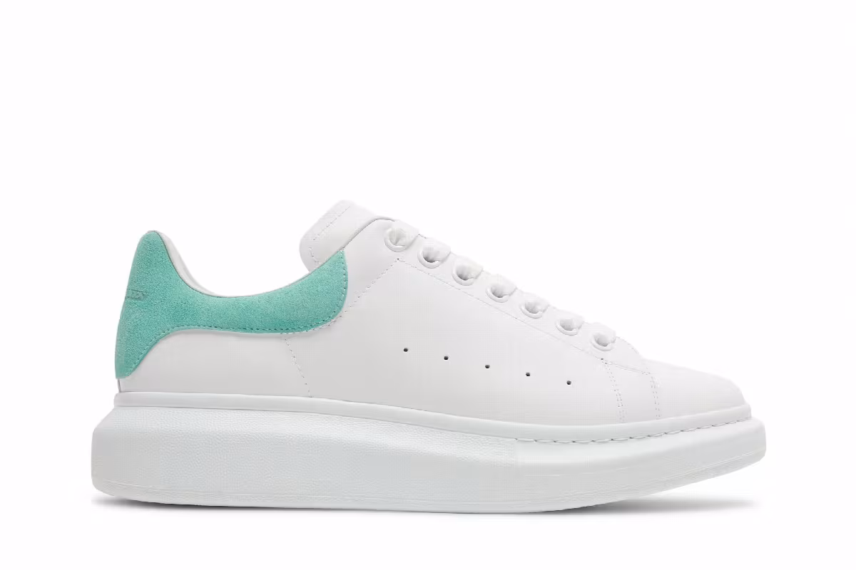 Alexander McQueen Oversized Sneaker White Teal, view 2