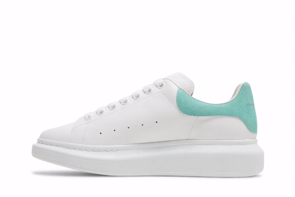 Alexander McQueen Oversized Sneaker White Teal, view 4