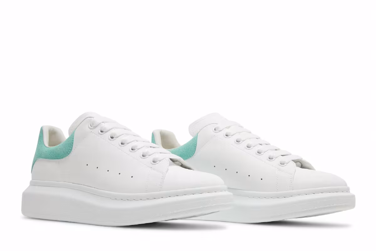 Alexander McQueen Oversized Sneaker White Teal, view 9