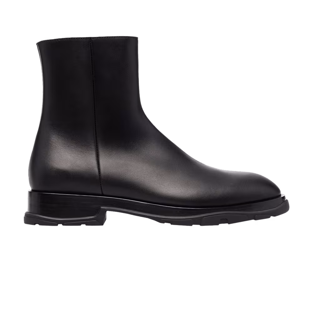 Alexander McQueen Half Leather Boot Black