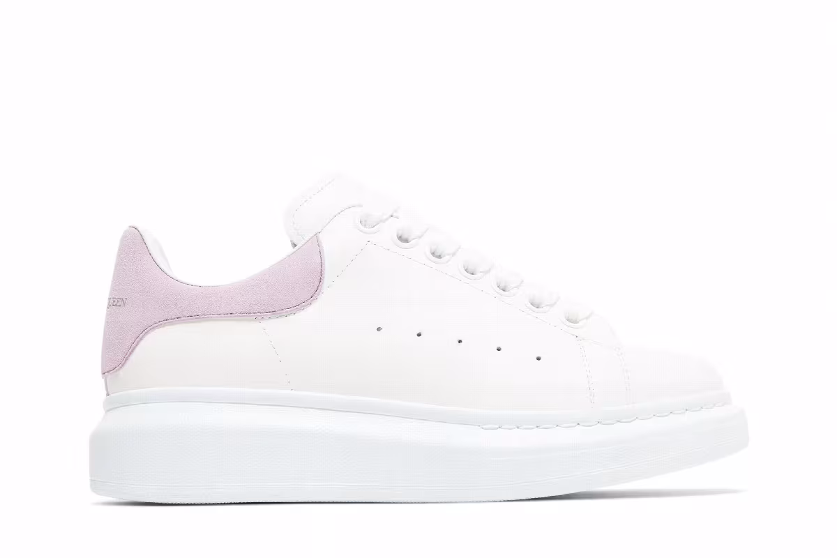Alexander McQueen Women's Oversized Sneaker White Lilac, view 2