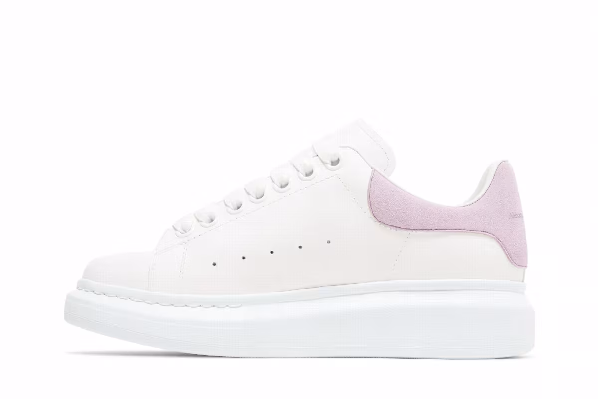 Alexander McQueen Women's Oversized Sneaker White Lilac, view 4