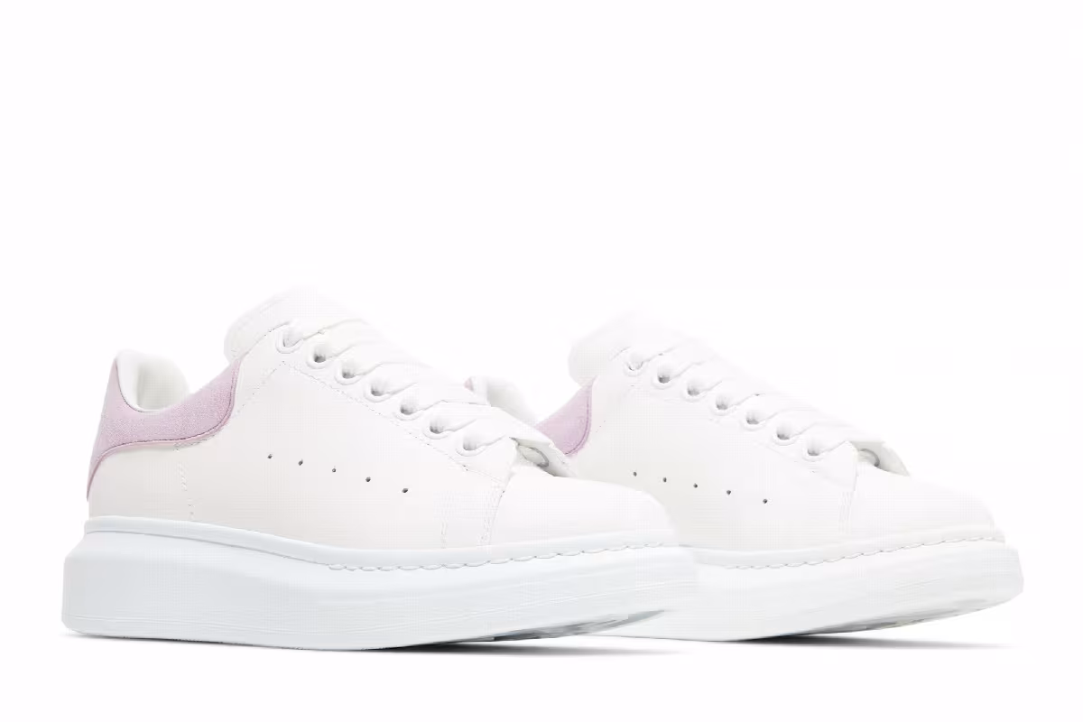 Alexander McQueen Women's Oversized Sneaker White Lilac, view 9