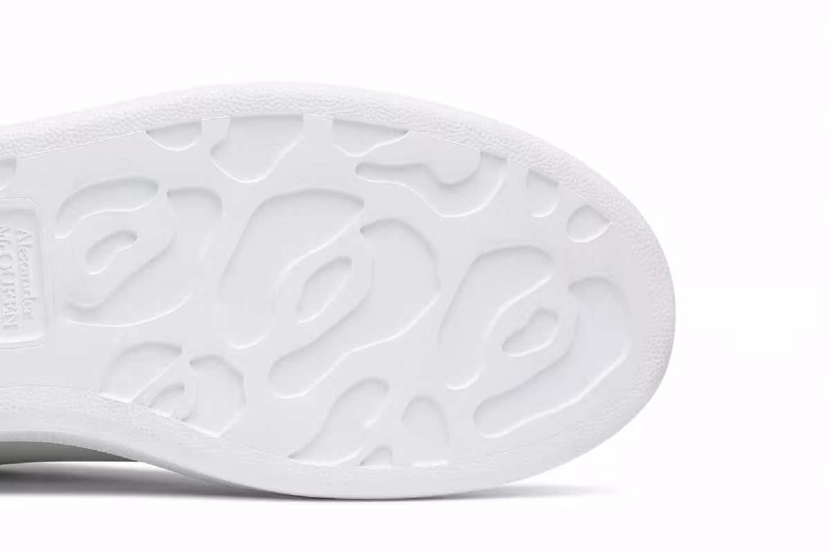 Alexander McQueen Women's Oversized Sneaker White Light Gold, view 6