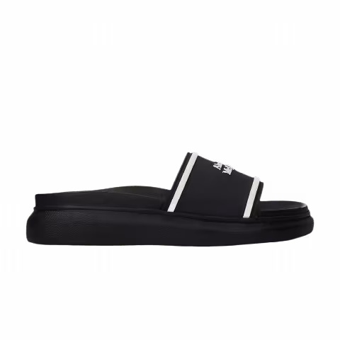 Alexander McQueen Wmns Oversized Hybrid Signature Slide 'Black White'
