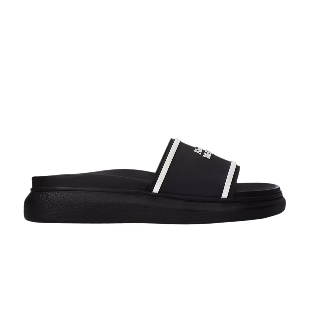 Alexander McQueen Women's Oversized Hybrid Signature Slide Black White
