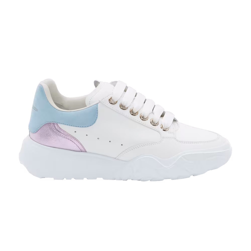 Alexander McQueen Women's Court Trainer White Paris Blue Lilac