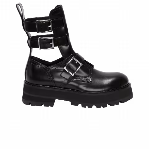 Alexander McQueen Wmns Rave Buckle Boot 'Black'