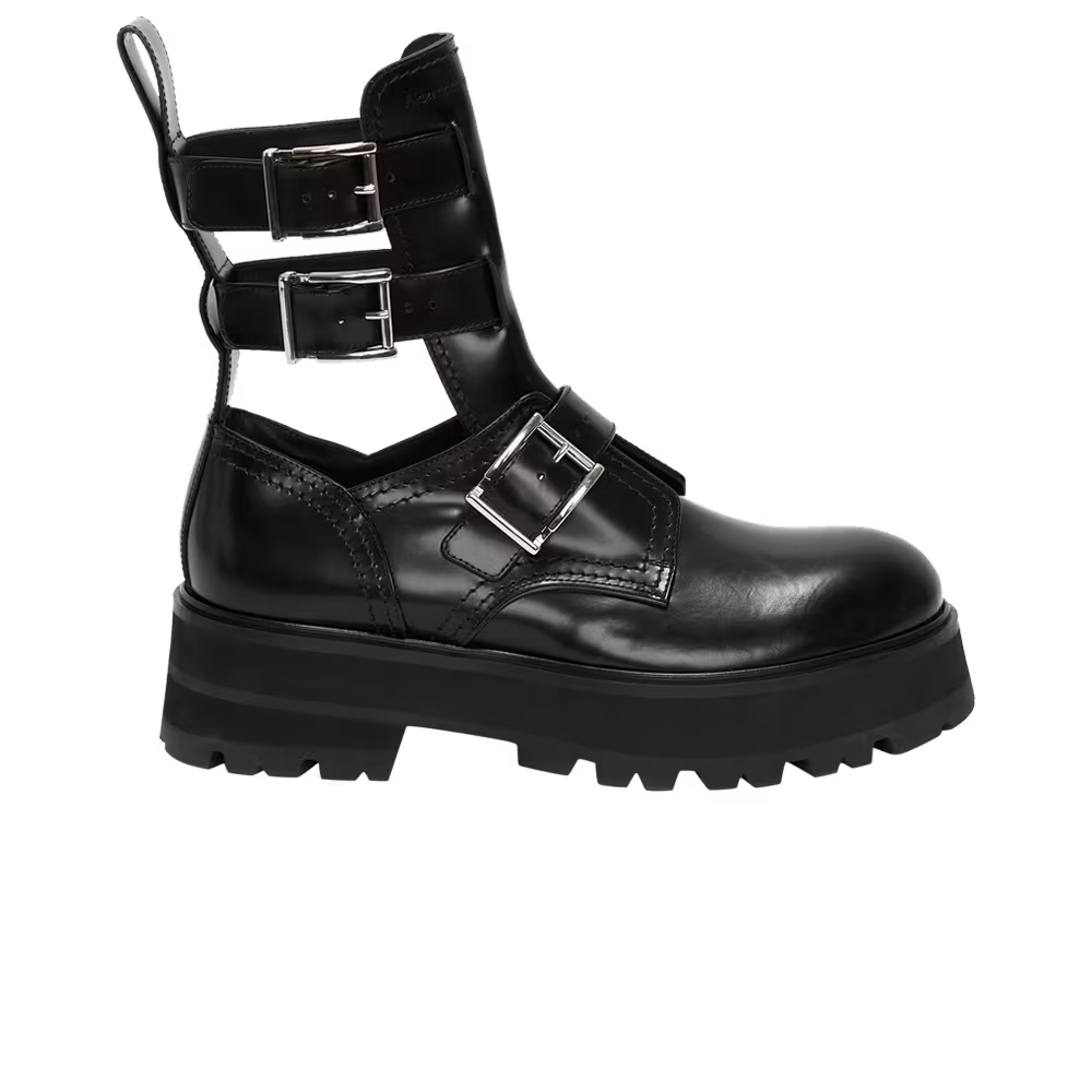 Alexander McQueen Women's Rave Buckle Boot Black