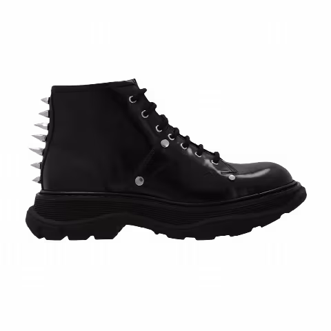 Alexander McQueen Wmns Tread Slick Lace Up Boot 'Black Spikes'