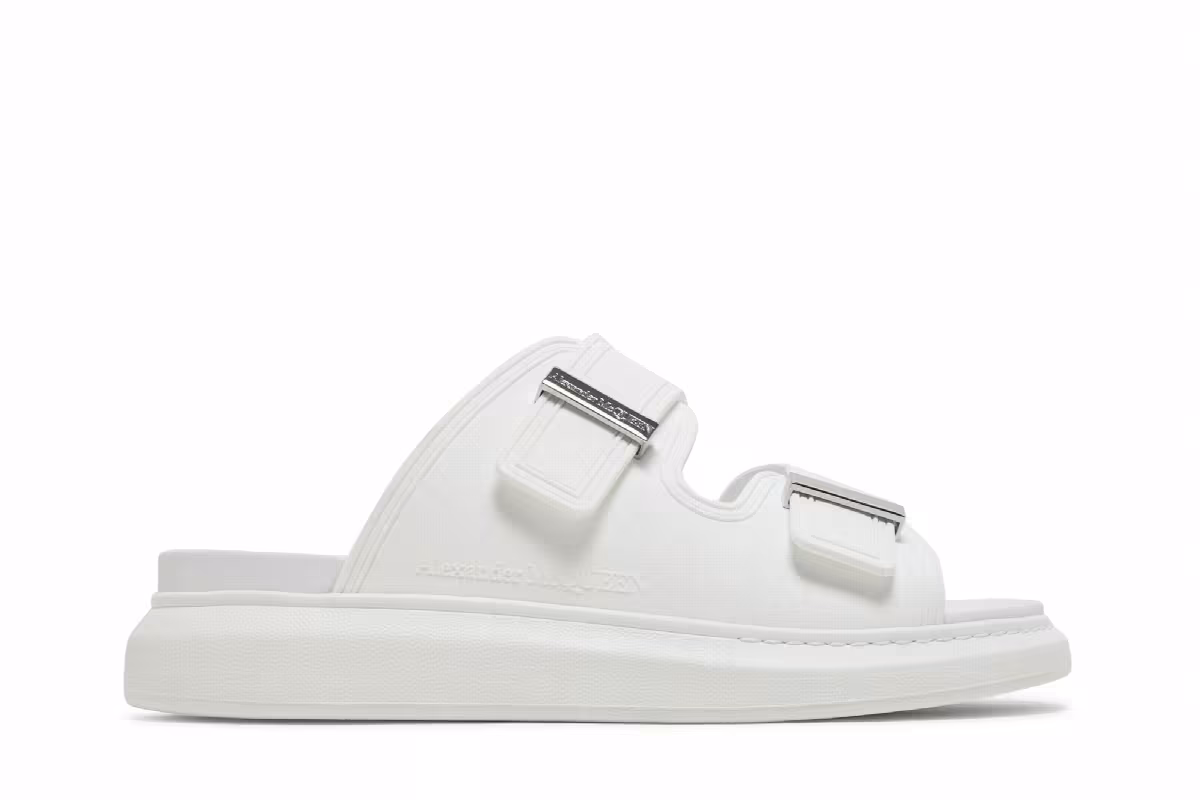 Alexander McQueen Hybrid Double Buckle Sandal New Ivory, view 2