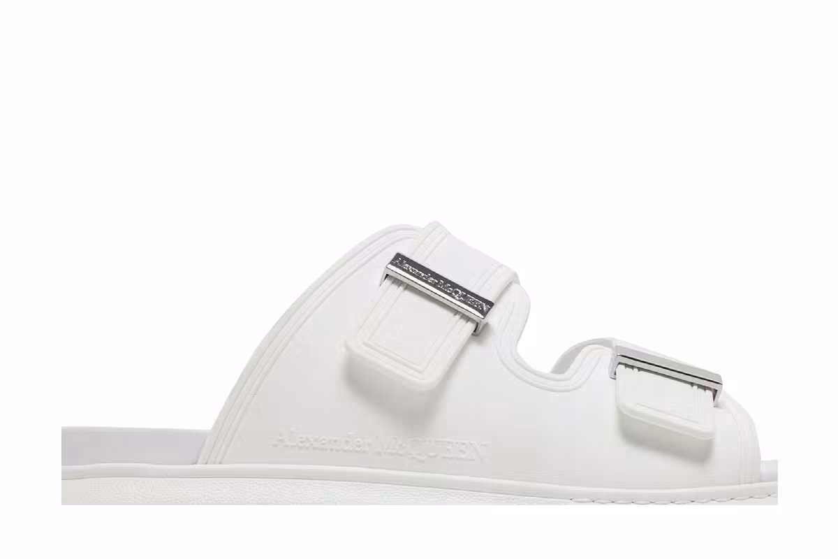 Alexander McQueen Hybrid Double Buckle Sandal New Ivory, view 3