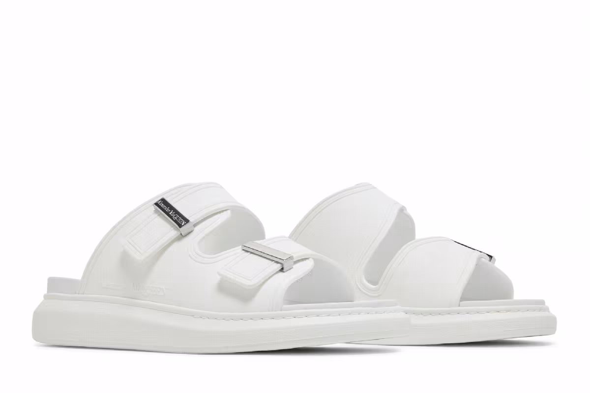 Alexander McQueen Hybrid Double Buckle Sandal New Ivory, view 9