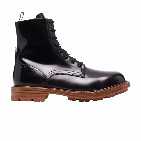 Alexander McQueen Lace-Up Ankle Boot 'Black Cedar Brown'