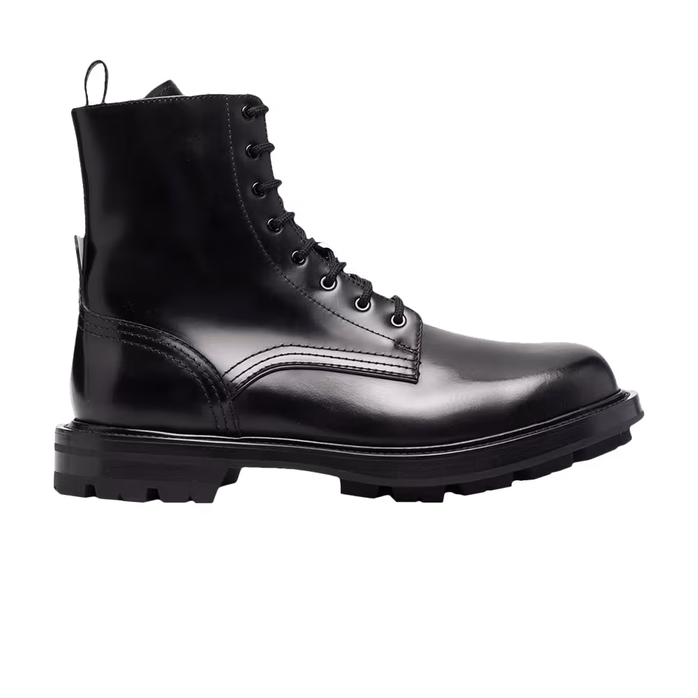 Alexander McQueen Lace-Up Ankle Boot Black