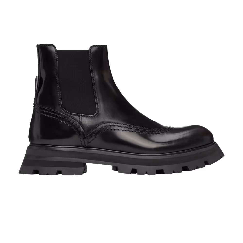 Alexander McQueen Women's Wander Chelsea Ankle Boot Black Natural