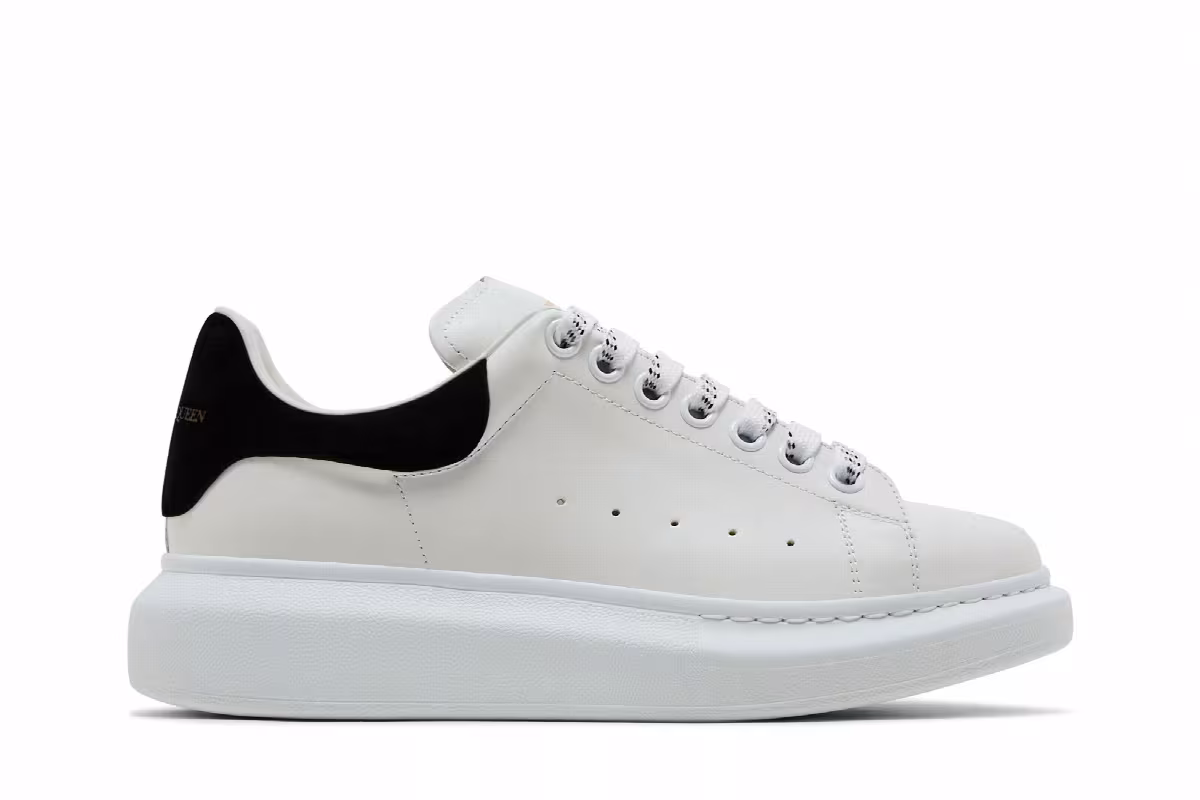 Alexander McQueen Women's Oversized Sneaker White Black 2024, view 2