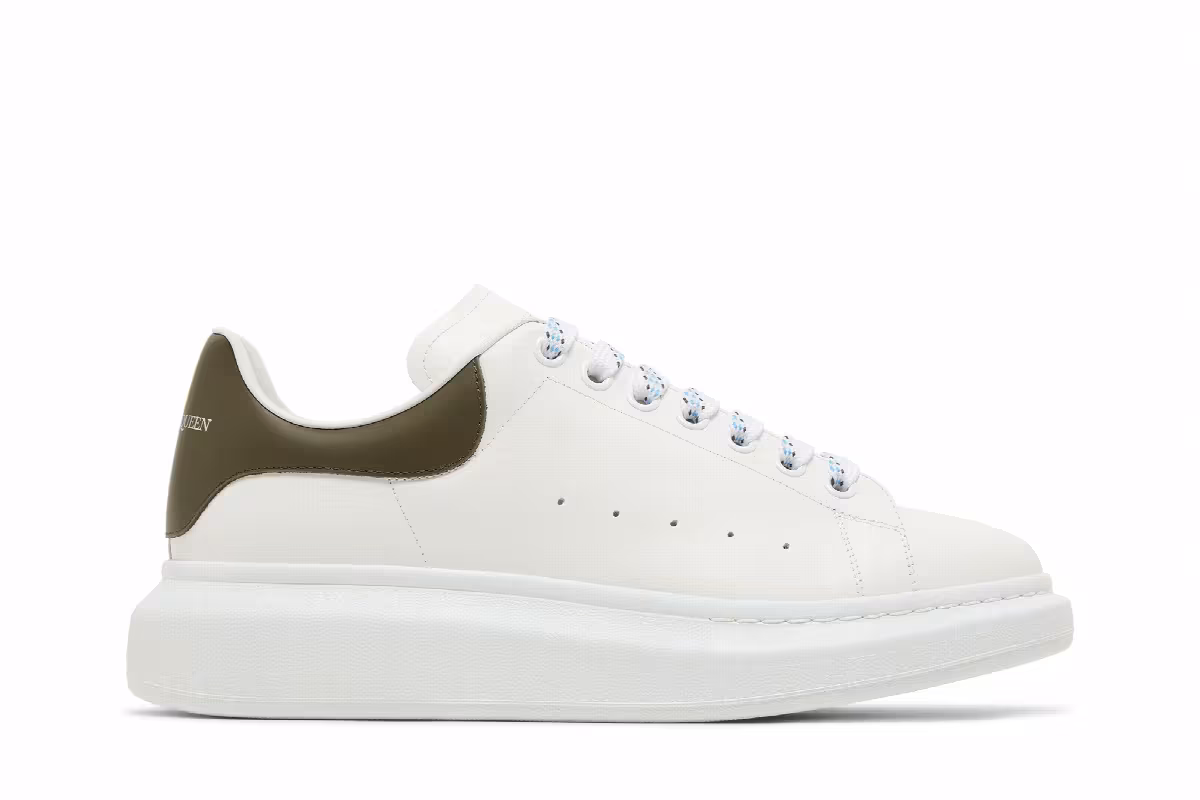 Alexander McQueen Oversized Sneaker White Khaki, view 2