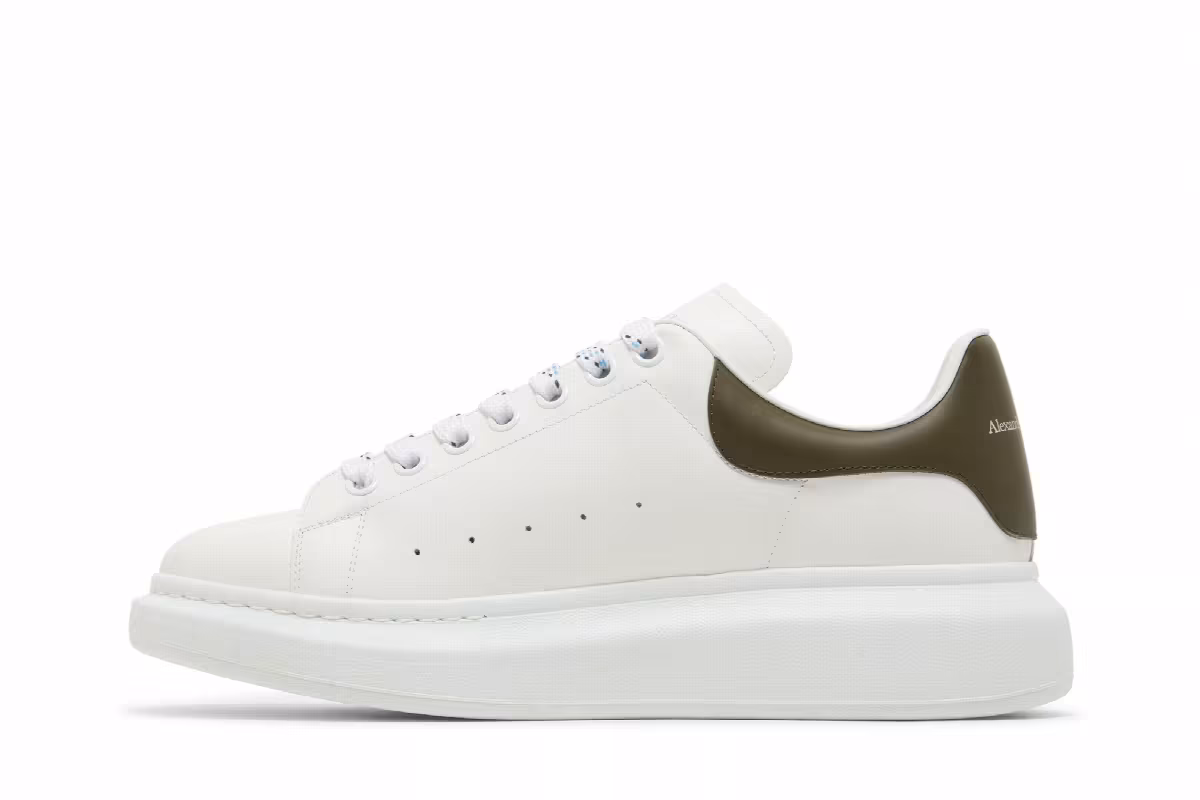 Alexander McQueen Oversized Sneaker White Khaki, view 4