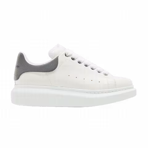 Alexander McQueen Wmns Oversized Sneaker 'White Grey Snakeskin'