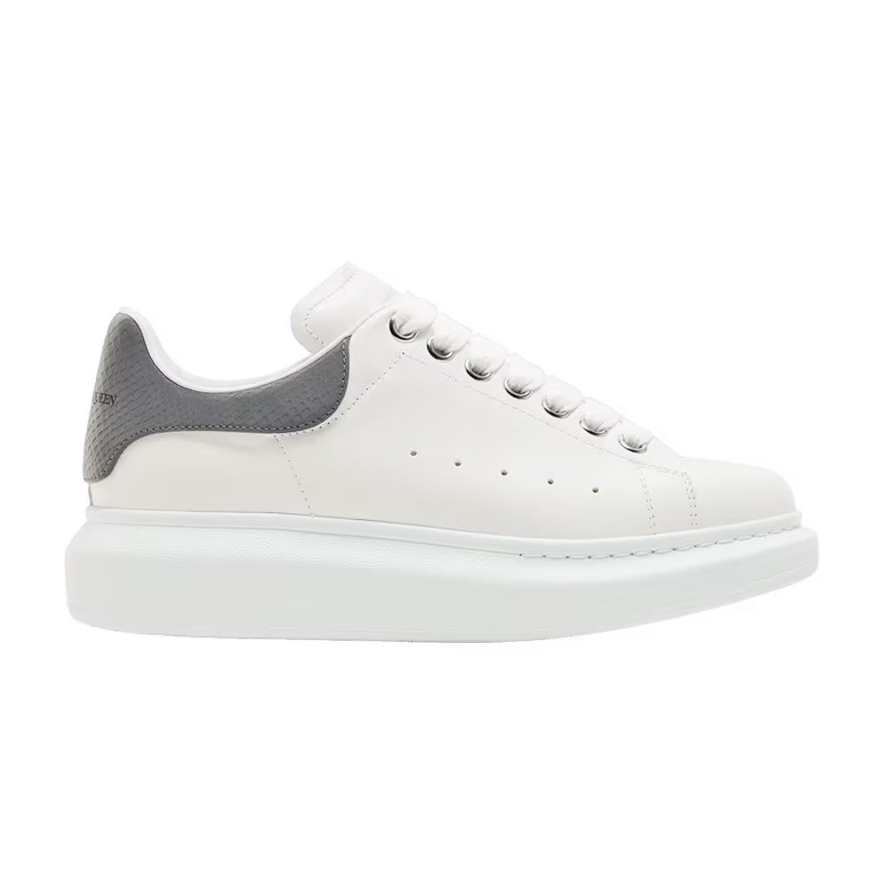 Alexander McQueen Women's Oversized Sneaker White Grey Snakeskin