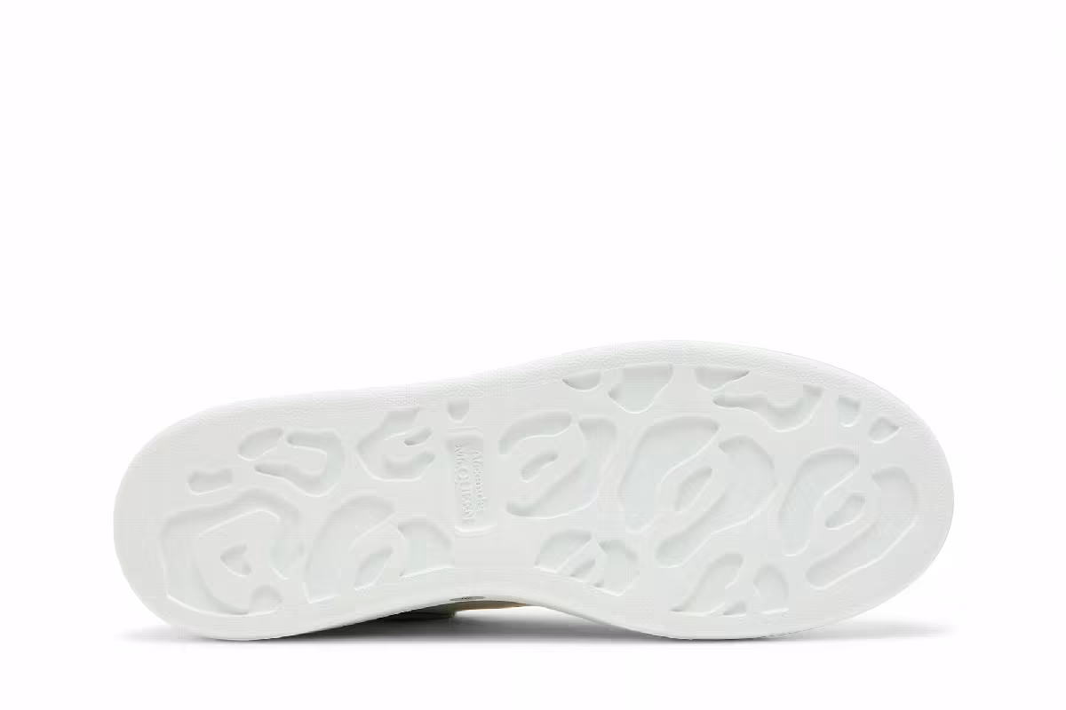 Alexander McQueen Women's Oversized Sneaker White Grey Snakeskin, view 5