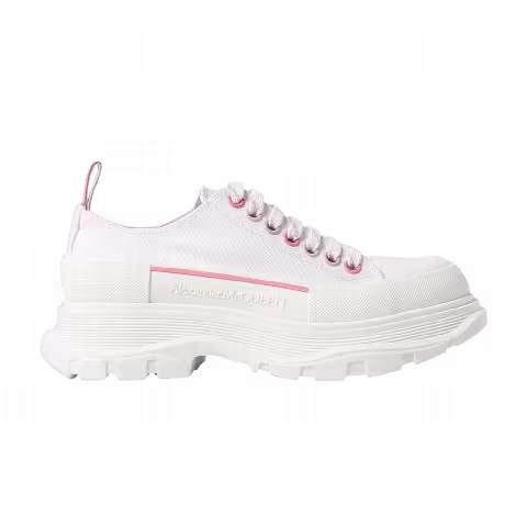 Alexander McQueen Wmns Tread Slick Lace Up 'White Soft Coral'
