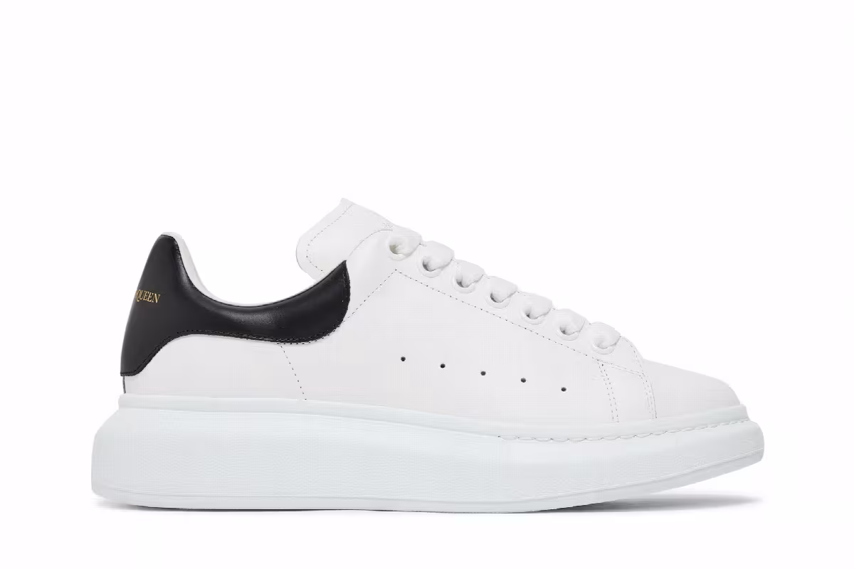 Alexander McQueen Oversized Sneaker White Black, view 2