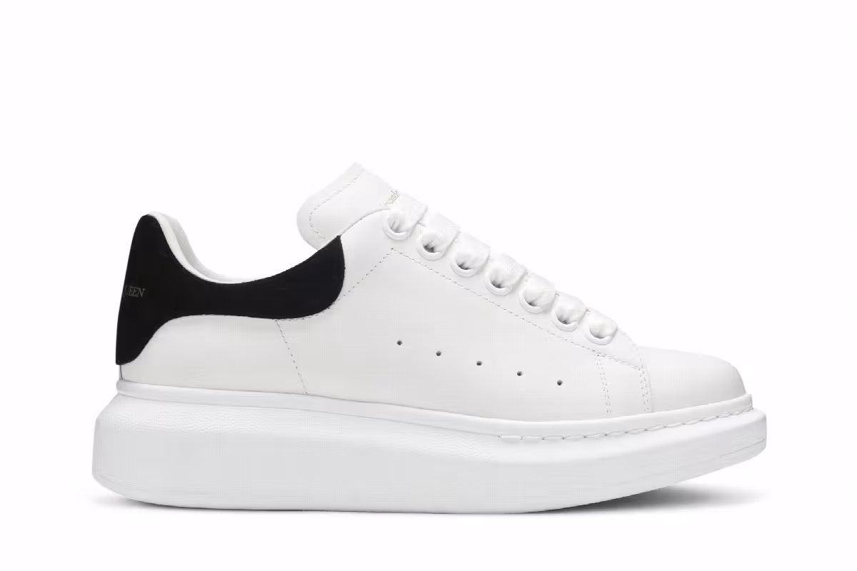 Alexander McQueen Women's Oversized Sneaker White Black 2019, view 2