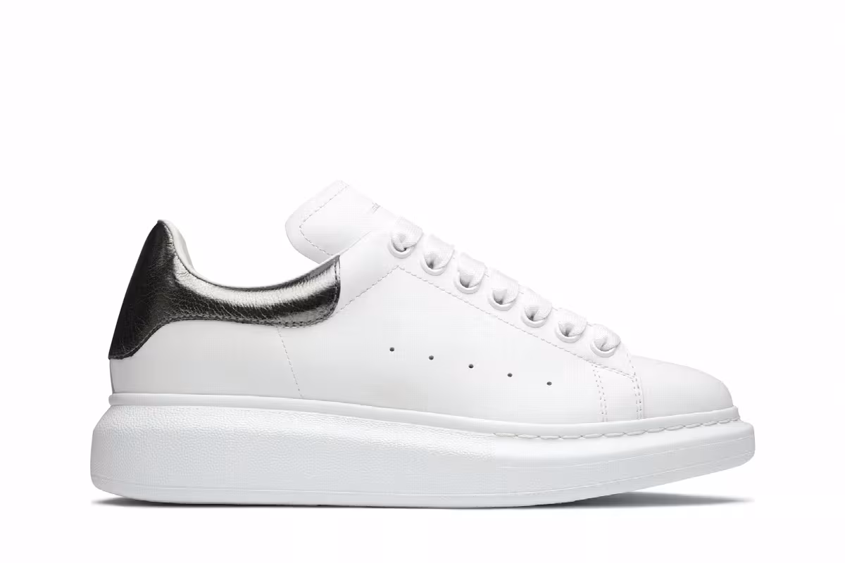 Alexander McQueen Women's Oversized Sneaker Bleach White Silver, view 2