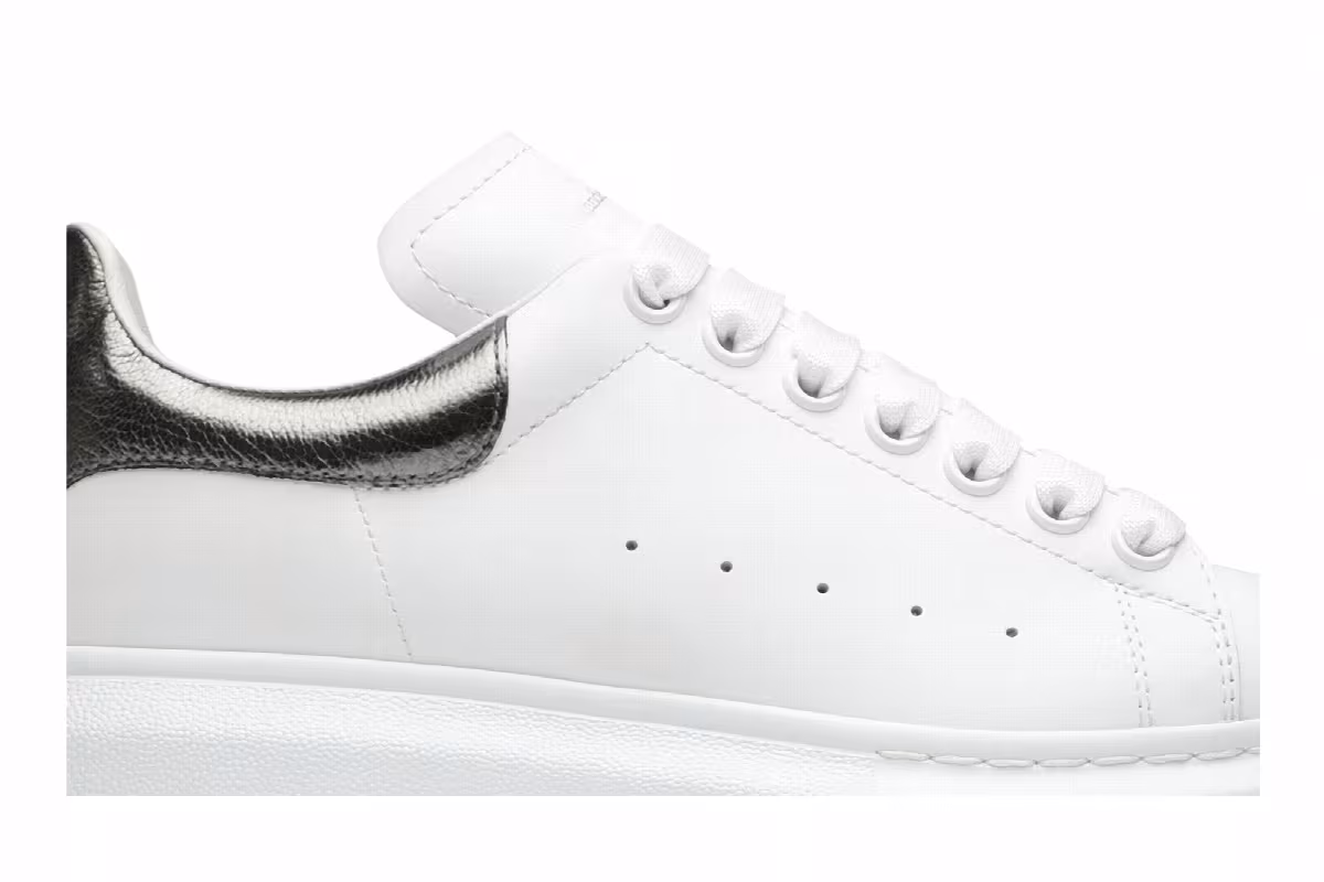 Alexander McQueen Women's Oversized Sneaker Bleach White Silver, view 3