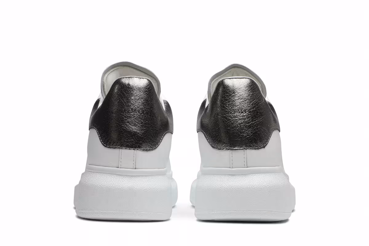 Alexander McQueen Women's Oversized Sneaker Bleach White Silver, view 7
