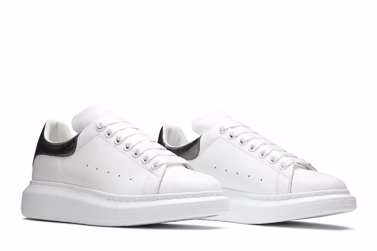 Alexander McQueen Women's Oversized Sneaker Bleach White Silver, view 9